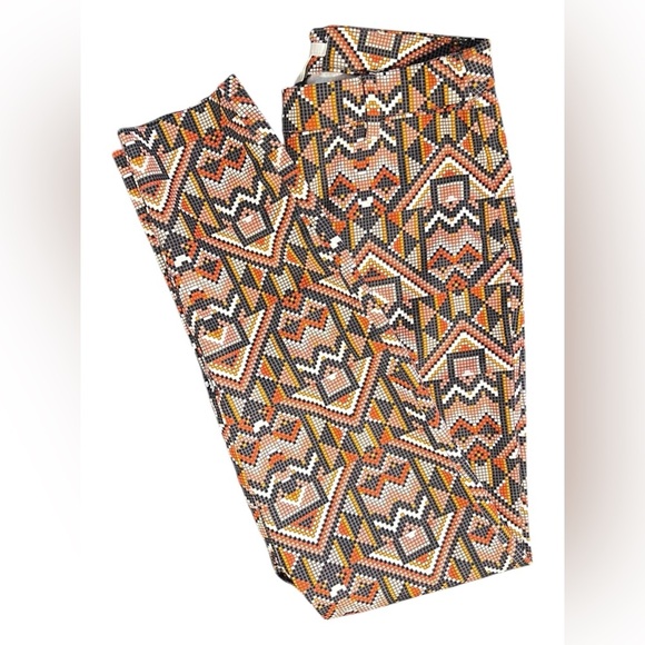 🟠H&M Mosaic Geo Print Skinny Pants – Size 6 - Picture 1 of 4